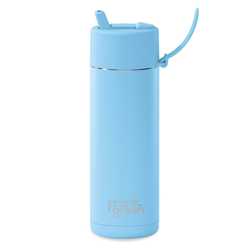frank green 20oz Reusable Bottle with Flip Straw Lid Sky Blue image number 0